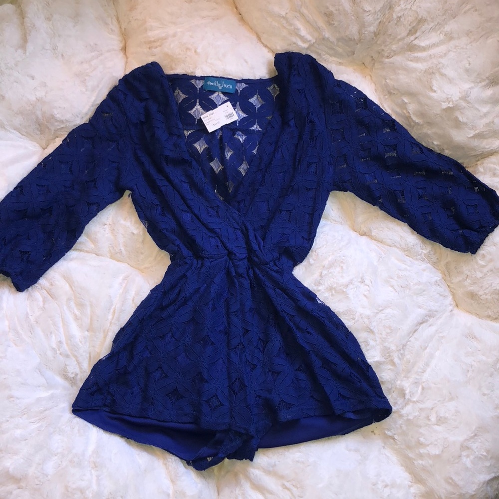 ✨🌟Royal Blue, Lace Overlay Romper🌟✨